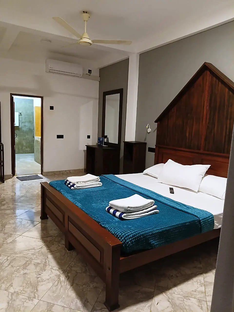 Air-conditioned double room with en-suite bathroom at CanRoyal Resort in Tangalle, Sri Lanka